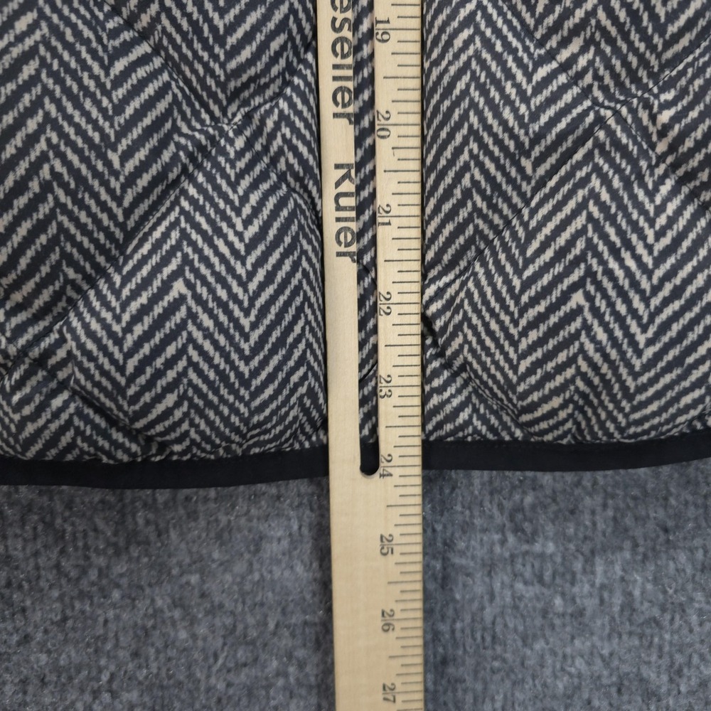 J Crew Vest Womens Small Gray Herringbone Down Puffer Quilted‎ Zip Pockets - Picture 8 of 8
